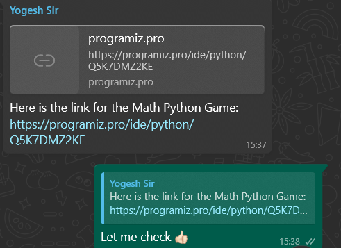 Parent Review Screenshot